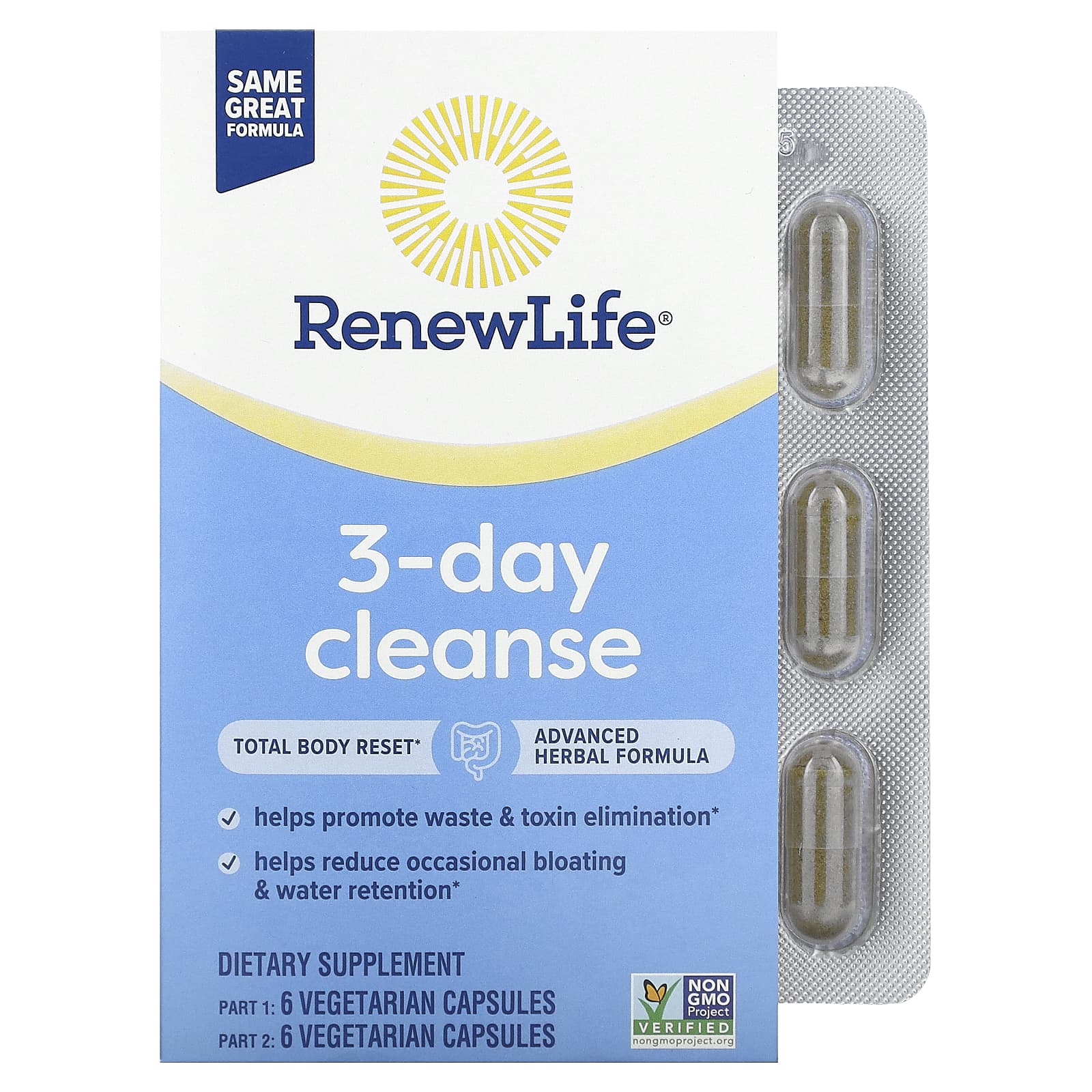 Renew Life, 3-Day Cleanse, 12 Vegetarian Capsules UPC 631257159786 | HiLife Vitamins